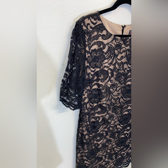 R&K Black Lace Dress with Nude underlay. Size 14. - Picture 6 of 8